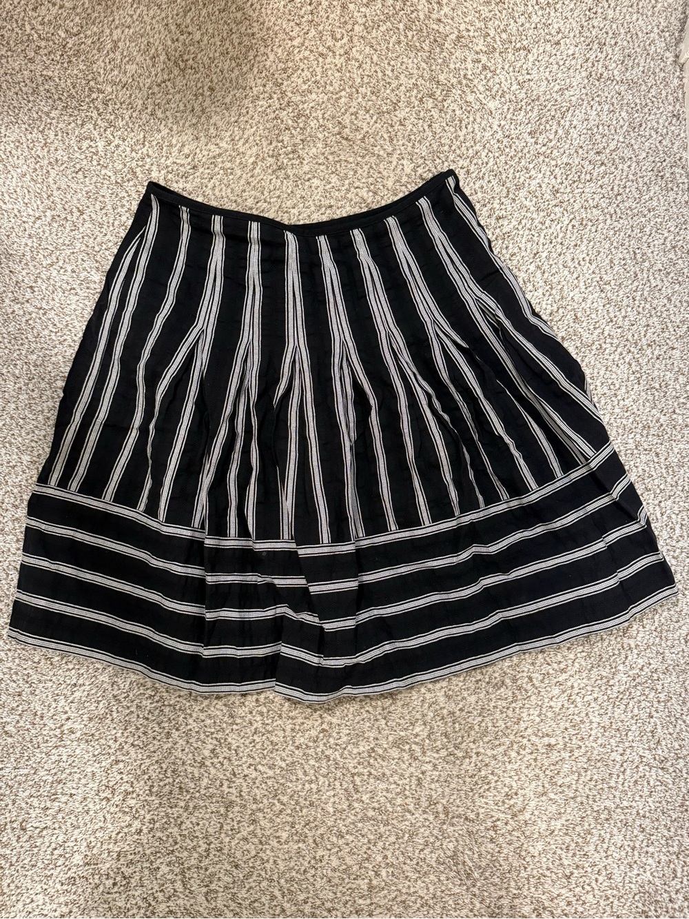 Talbots A line striped skirt black and white size 12